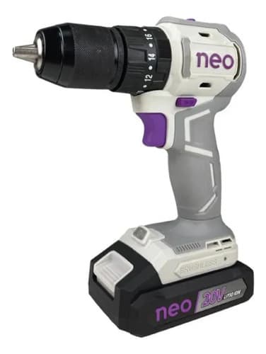 Taladro Percutor A Bateria C/1 Batería 20v Brushless Neo Gris