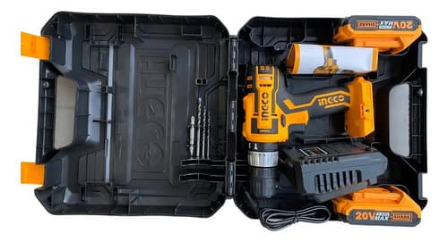 Taladro Atornillador 20v Percutor P20s Ingco Cidli200215 Color Amarillo/negro Frecuencia 50 Hz/60 Hz