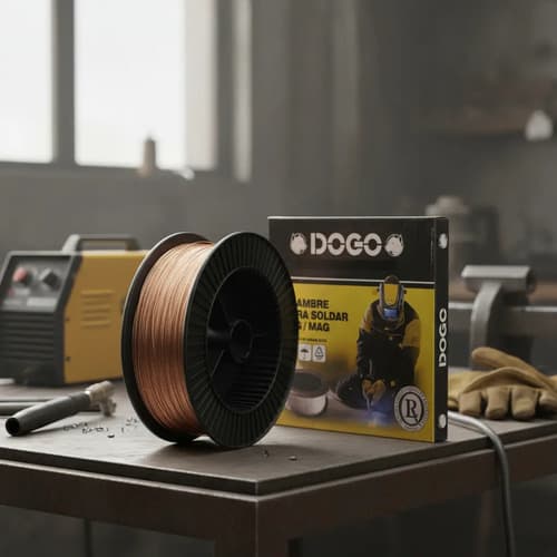 Alambre Soldadora Mig Macizo Dogo Co2 0,6mm Rollo 5kg P Gas Cobre