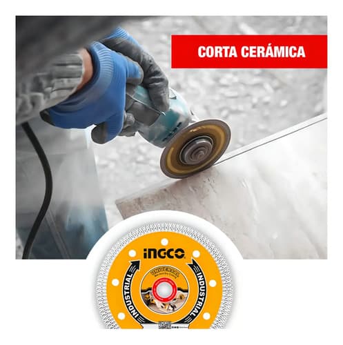 Disco Diamantado Corte 4 Ingco Amoladora Cerámica Azulejo Naranja Claro
