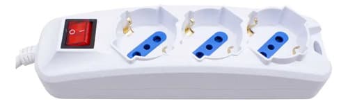 Alargue Led Life 3 Tomas Schuko 3m Con Llave Modelo Sl3503-3m Blanco