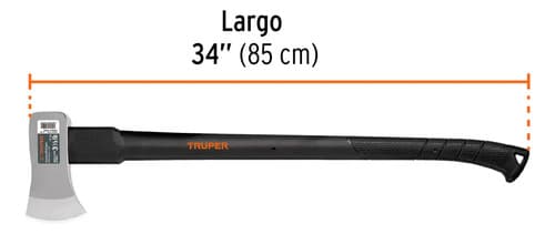Hacha Acero Michigan 1500 Gr Mango Fibra Y Goma 85cm Truper