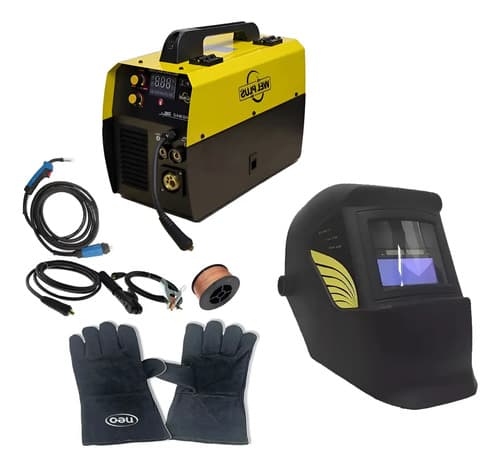 Soldadora Inverter Mig/mma/tig 200a + Careta + Guantes Neo Amarillo Y Negro
