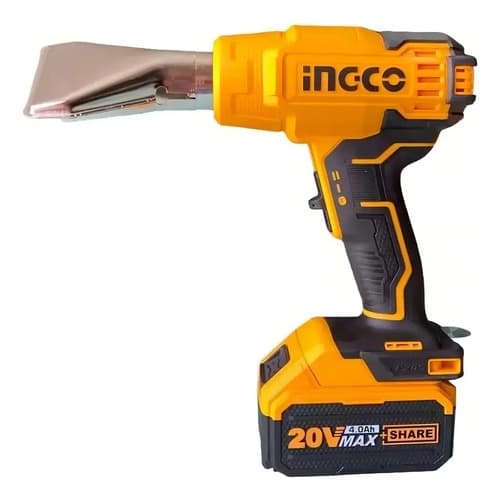 Pistola De Calor Inalambrica Bat + Cargador Ingco Hgli20025 Color Naranja
