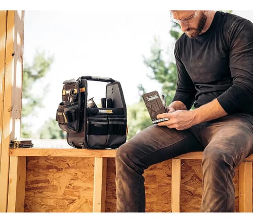 Bolso Abierto + Coleto Cliptech 20cm Toughbuilt Tb-ct-180-8 Color Negro