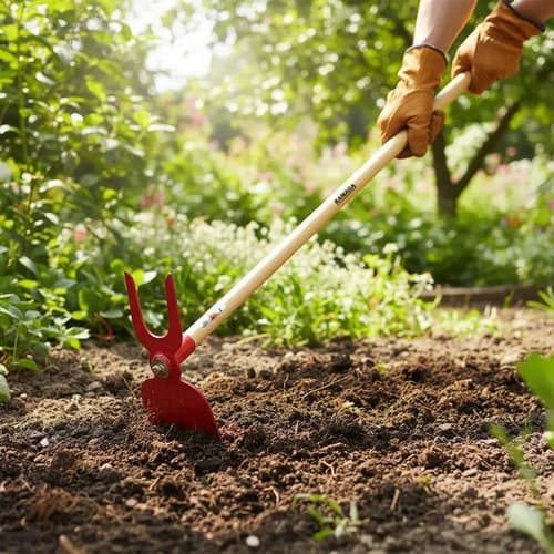 Escardillo Dos Puntas Con Azada Cabo Madera Jardín - Aym