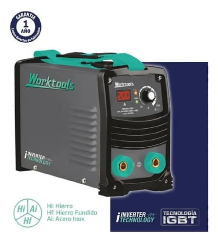 Soldadora Inverter Electrodo 200 Amp Worktool Gris Oscuro