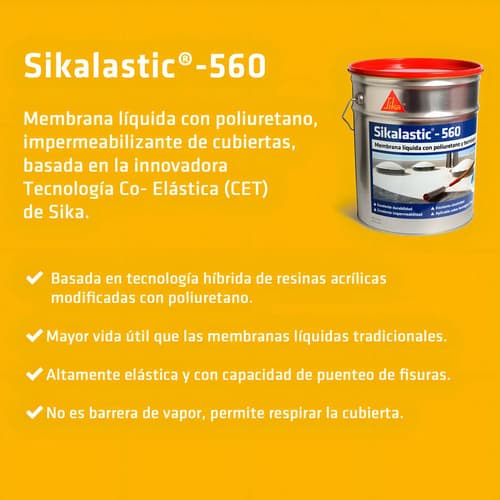 Sikalastic 560 Membrana Líquida Con Poliuretano 20+20 Kg Blanco Satinado