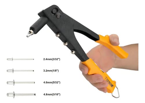 Remachadora Manual 10,5 + Remaches 60 Pcs Hoteche 160105 Cantidad De Boquillas 3