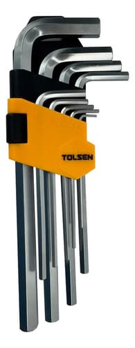 Set 9 Llaves Allen Largas 1.5-10 Mm Tolsen Color Plateado
