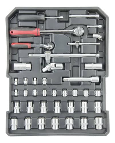 Kit De Herramientas 186 Piezas Valija De Aluminio Set Comple Rojo