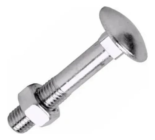 Bulon Cabeza Redonda Cuello Cuadrado Con Tuerca 8x50 X100 Un