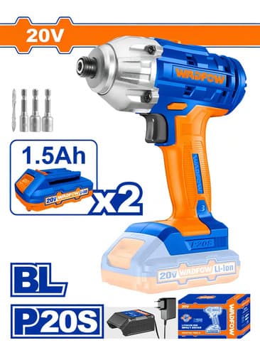 Atornillador De Impacto 20volt Wadfow 2 Bat 1.5 Ah 1 Cargado