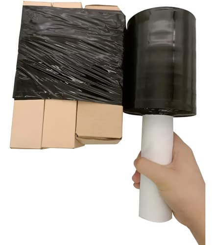 Nylon Film Stretch Con Mango Negro Embalaje Rollo De 600g Negro