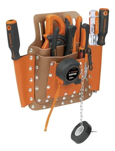 Porta Herramientas De Cuero, 8 Compartimentos, Truper, 11511