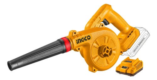 Sopladora Ingco A Batería 20v Kit Completo 2 Bat + Cargador Naranja Claro