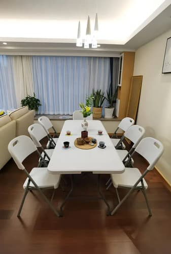 Mesa Plegable Swiss Armor Plástico Acero Blanco 180cm Para Exterior