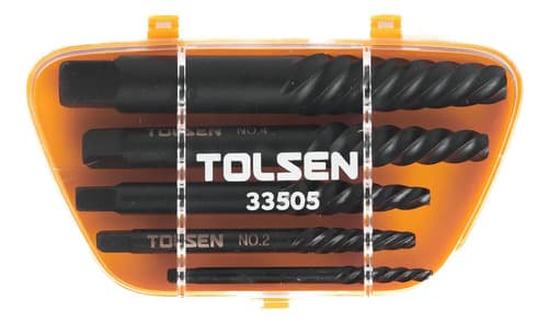 Juego De Macho Extractor De Tornillos 5 Piezas Tolsen 33505