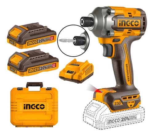 Atornillador De Impacto A Batería Ingco Cirli2023-4 Color Naranja Frecuencia 50 Hz/ 60 Hz