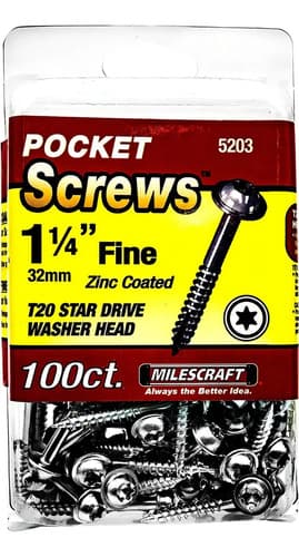 Tornillos Torx 32mm Milescraft X100 Unidades Para Madera Y Pocket Hole