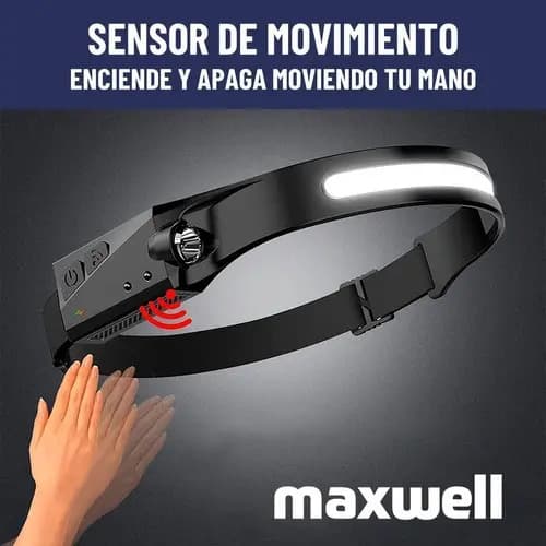 Linterna Frontal Luz Led Camping De Cabeza Maxwell Blanco Negro