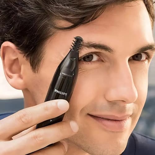 Recortador De Pelos Para Nariz Orejas Cejas Nose Trimmer Philips Nt1650 Series 1000 Negro