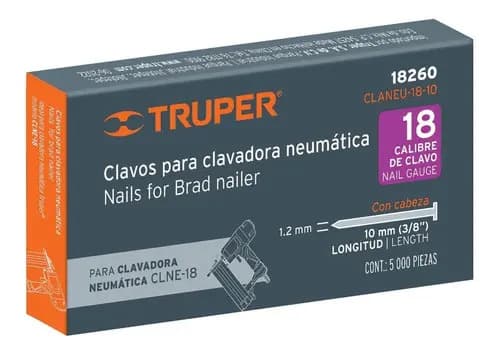 Clavos Para Clavadora Neumática Clneu-2, 10 Mm, 5, 000 Pzas