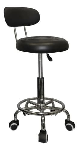 Asiento Para Cajera Negro - Taburete Silla Cajero Banco Blanco