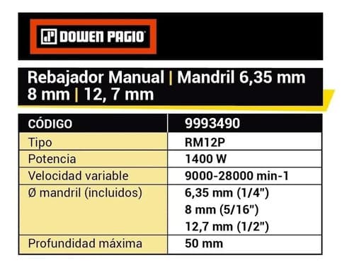 Fresadora Dowen Pagio Rm12p 1400w