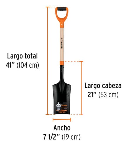 Pala De Punta Escarramán Pocera Truper Pes-p Naranja