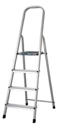 Escalera Tubular Plegable 4 Peldaños Aluminio 16765 Color No Aplica