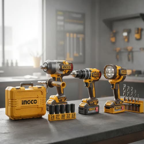 Kit Combo A Bateria Ingco 20v Taladro 166nm + Llave 1050nm +