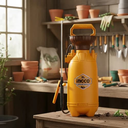 Pulverizador Fumigador 8lt Manual Ingco Hspp30802 Color Naranja Claro