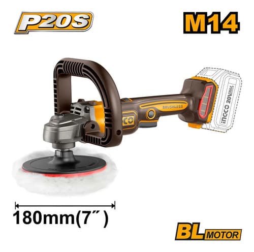 Lustra Pulidora A Bateria 7pLG P20s Brushless Apli2018 Ingco Amarillo