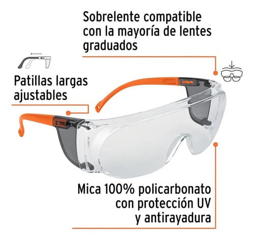 Sobrelente Seguridad Mica Clara C/antiempaño Truper 101954