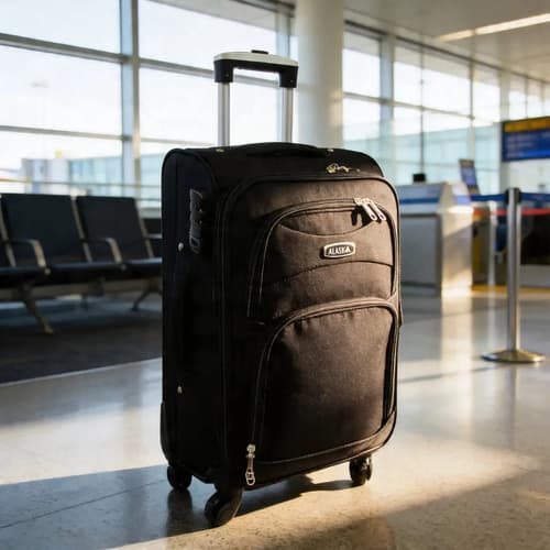 Valija De Tela Premium Con Fuelle 20 - Valijas Carry On Color Negro Liso