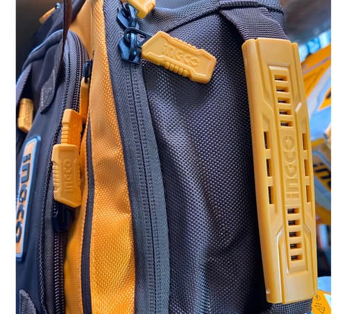 Maleta Espalda 45cm + 17 Bolsillos + Portahe Morral Maletin Color Marrón/naranja