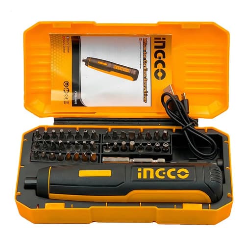 Destornillador Ingco 1/4 4 V Con Batería De Iones De Litio Cyber Yellow