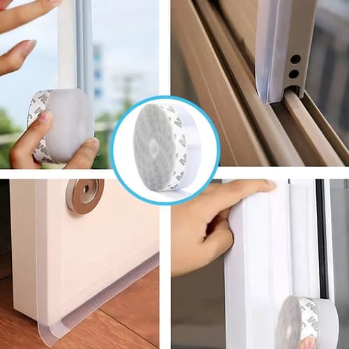 5m / Sello De Puerta Con Burletes, Cinta Adhesiva De Sellado Inferior De Tira De Puerta Para Puertas, Ventanas Y Espacios De Vidrio De Ducha Transparente