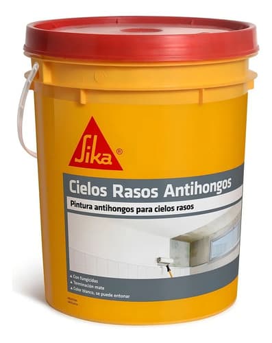 Pintura Para Cielos Rasos Cubritiva Antihongos Sika - 4 Kg Color Blanco
