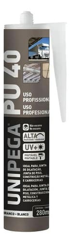 Pegamento Líquido Sellador Unipega Pu40, Blanco Mate De 280 Cc