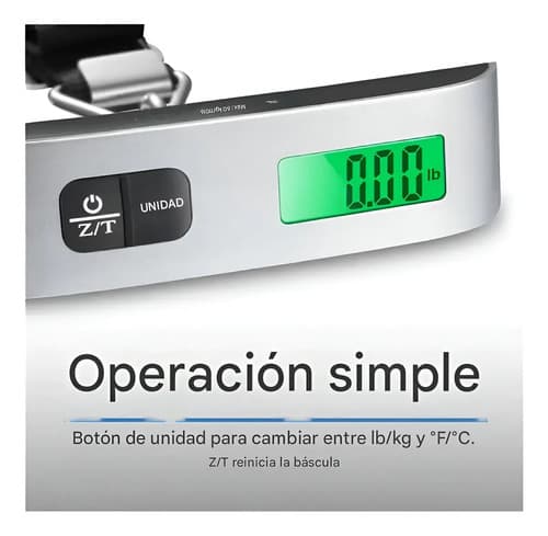 Balanza De Mano Digital Para Valija De 50 Kg Con Función Tara Gris