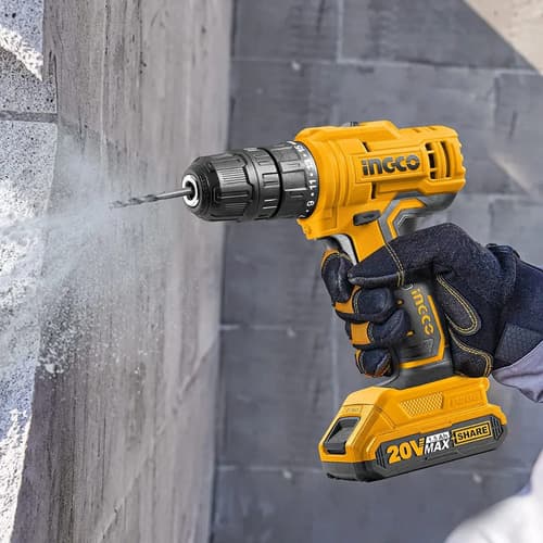 Atornillador Ingco 20v, Bateria 1.5ah, Cargador Amarillo