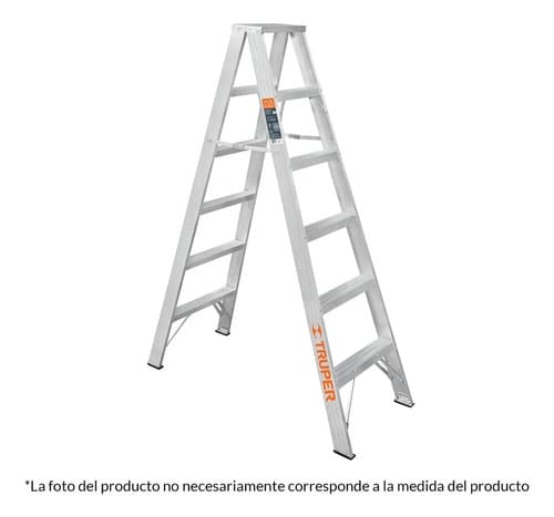 Truper Estd-27 Escalera De Tijera Doble Tipo Ll 7 Escalones Plateado