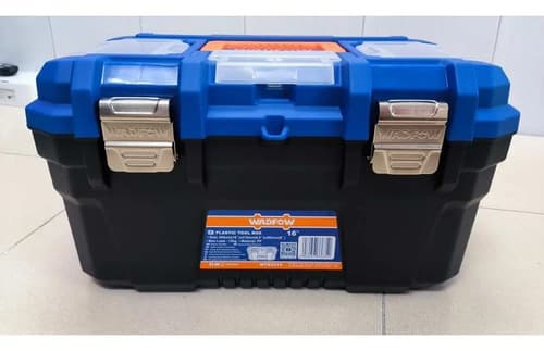 Caja De Herramientas 16 C/bandeja Gancho Metalico Wadfow Color Azul Y Naranja Azul/naranja