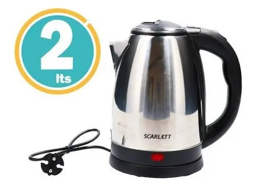 Jarra Eléctrica Scarlett Sc-20a 2l Acero Inoxidable Plateada Y Negra Plateado/negro