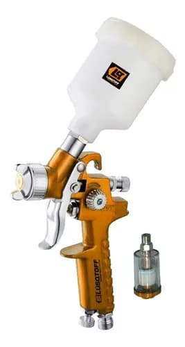 Pistola Pintar Neumática Con Trampa De Agua Grav Lusqtoff Naranja Oscuro
