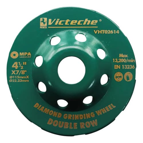 Disco Copa Desbaste Concreto 4-1/2' P/esmeriladora Victeche Verde