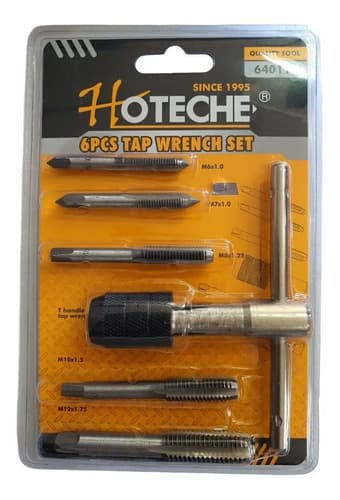 Tarraja Manual Macho Para Hilos Tornillo Pernos 6 Pz Hoteche Color Naranja