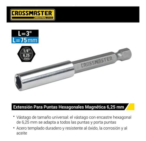 Extensión Puntas Hexagonales Largo 75mm Crossmaster 9941064
